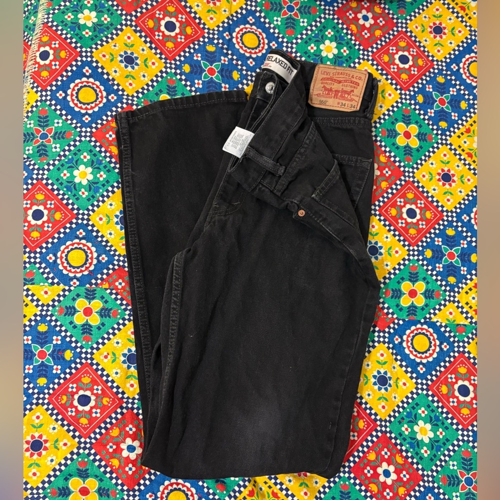 Levi's Men's Dark Black Relaxed Jeans